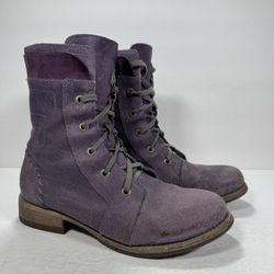 CAT Maisie Purple Suede Leather Lace Up Boots Outdoor Hiking Camping Women 7W