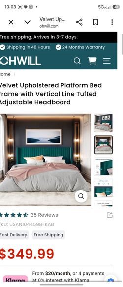 King size upholstered bedframe in TEAL!