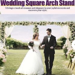 Wedding Party Backdrop Stand Pipe Kit,22lbs Load Rectangular Wedding Arch Frame,Free Standing Sliver Backdrop Stand for Weddings,Birthday Parties,Chri
