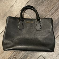 Michael Kors Womens Satchel Purse Medium Black Dillon Leather EUC