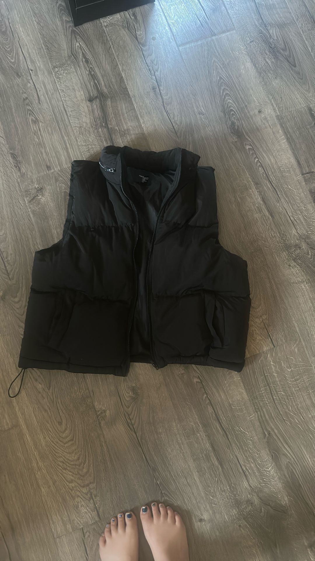 Forever 21 Puffer Vest With Zipable Hoodie