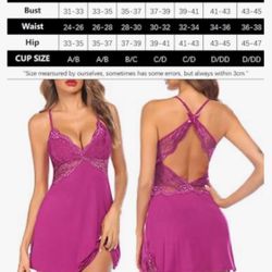 Women Chemise Lingerie Sexy Nightie Full Slips Lace Babydoll Sleepwear Dress