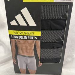 Size XXL - NEW Adidas 3pc Men’s Quick Dry Microfiber Long Boxer Briefs 