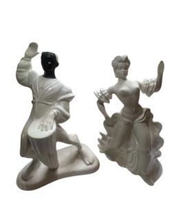 1950s rumbetta dancer with drummer