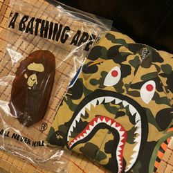 A Bathing Ape Bape 1ST CAMO SHARK Hoody Sz L SUPREME DUNK JORDAN NIKE