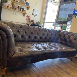 Beautiful Anthropologie Whitney classic vintage leather sofa
