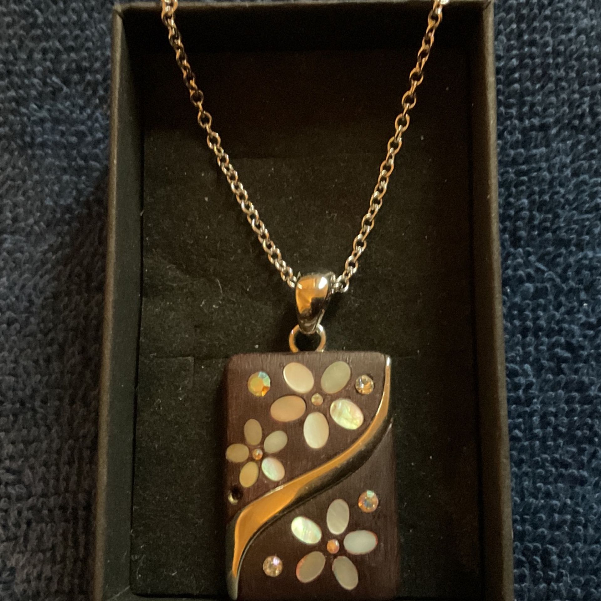 17” SilverTone Necklace And Pendant with Opal Crystals,By Lia Sophia