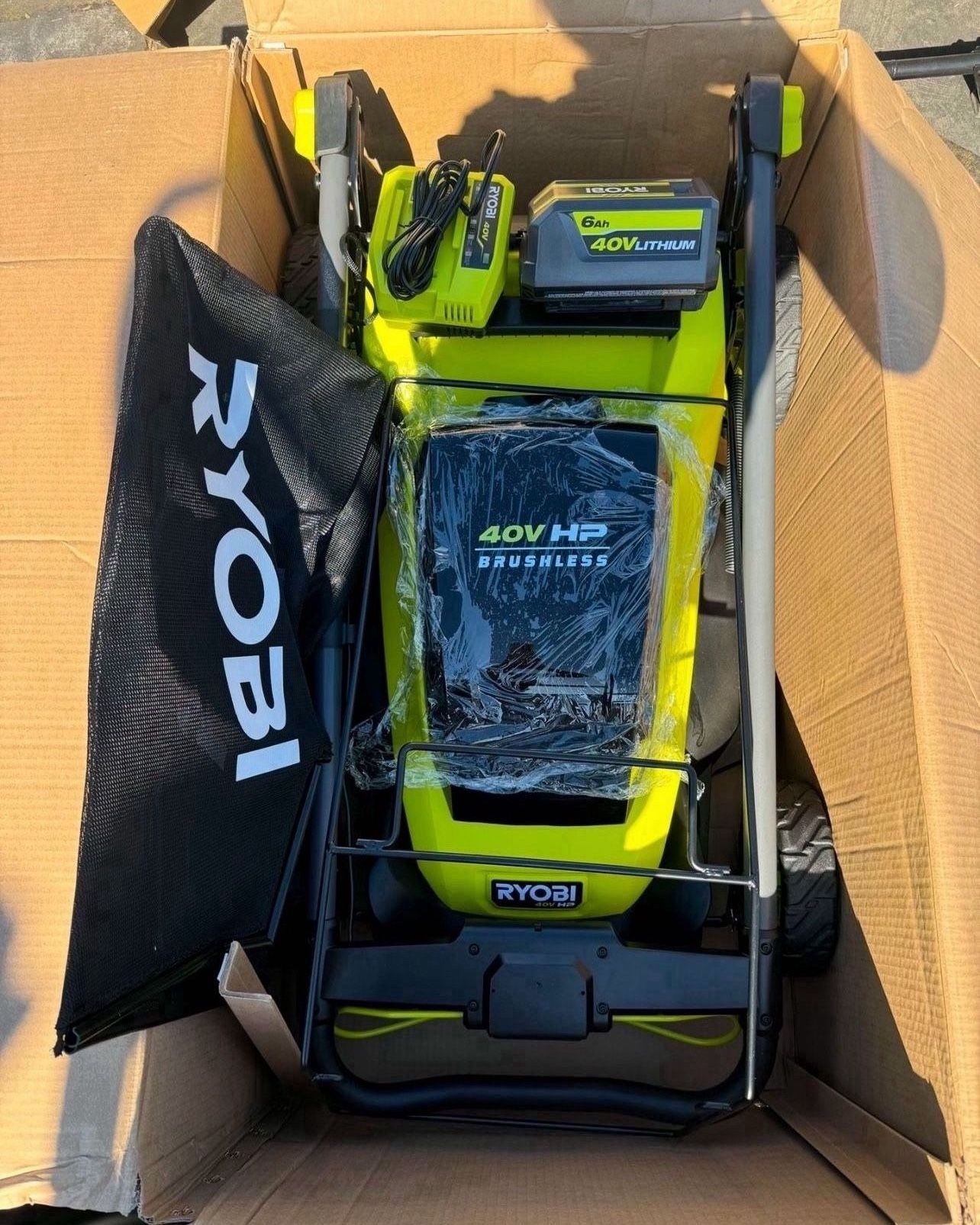 RYOBI 40V HP Brushless 20 in. Cordless Battery Walk Behind Push Mower with 6.0 Ah Battery and Charger