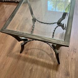 Pewter Metal Side Table