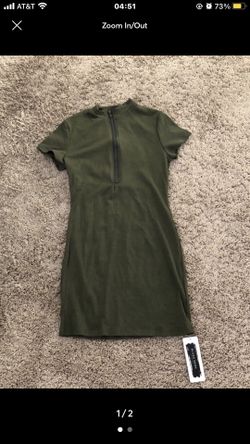 olive green fitted dress