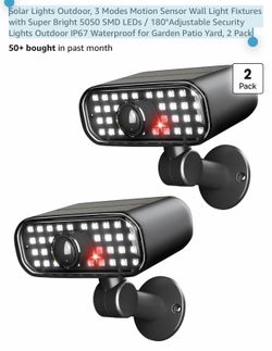 Solar Lights Outdoor, 3 Modes Motion Sensor Wall Light Fixtures with Super Bright 5050 SMD LEDs / 180°Adjustable Security Lights Outdoor IP67 Waterpro