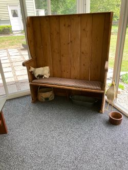 Antique 1890’s Hearth Settle Bench50” Wide 55” Hi. 15” Depth