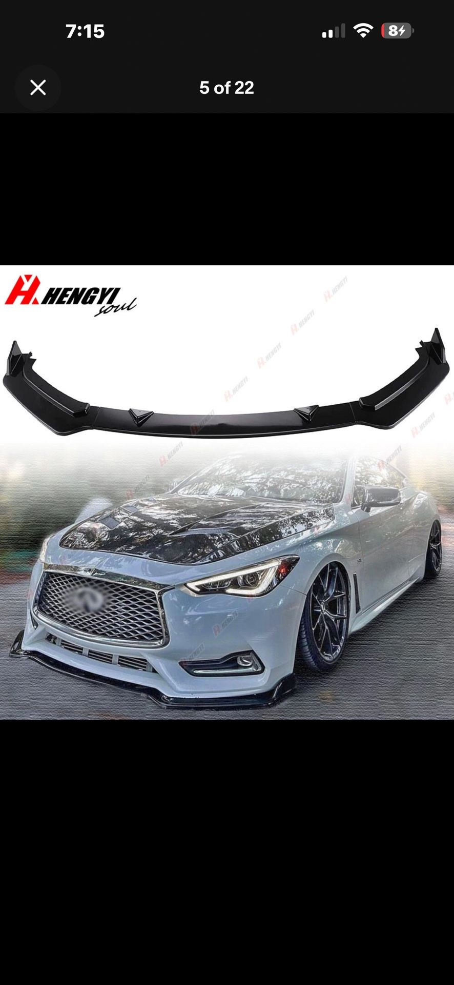 q60 Gloss Black Front Lip 