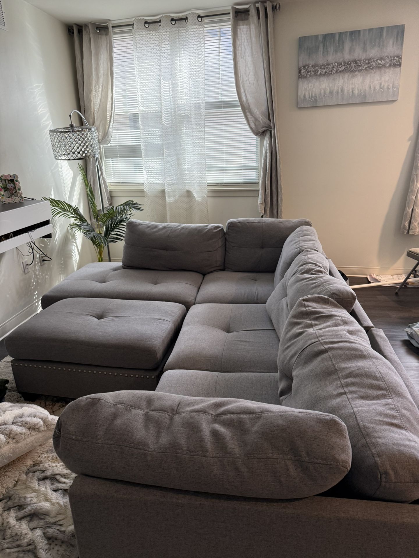 L Shaped Four Piece Sectional Couch