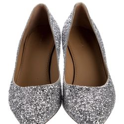 Wedding Shoes Mansur Gavriel Silver Glitter Classic Heels 8.5, 38.5