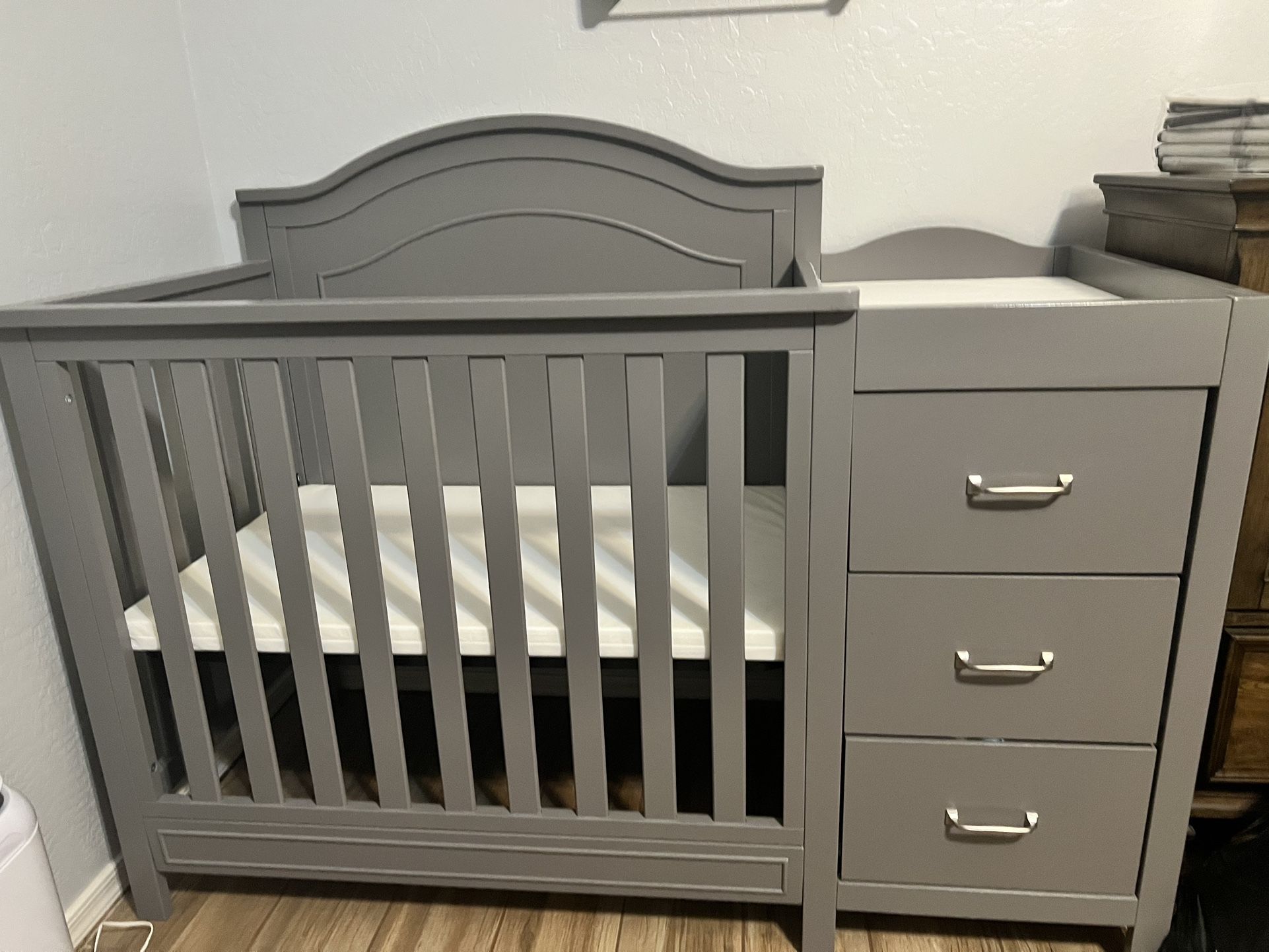 Gray Mini Crib