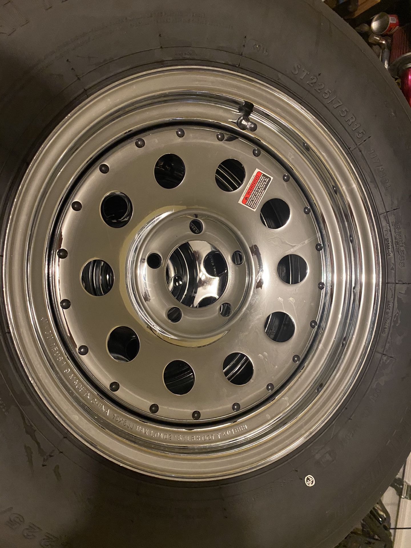 Trailer rims with tires