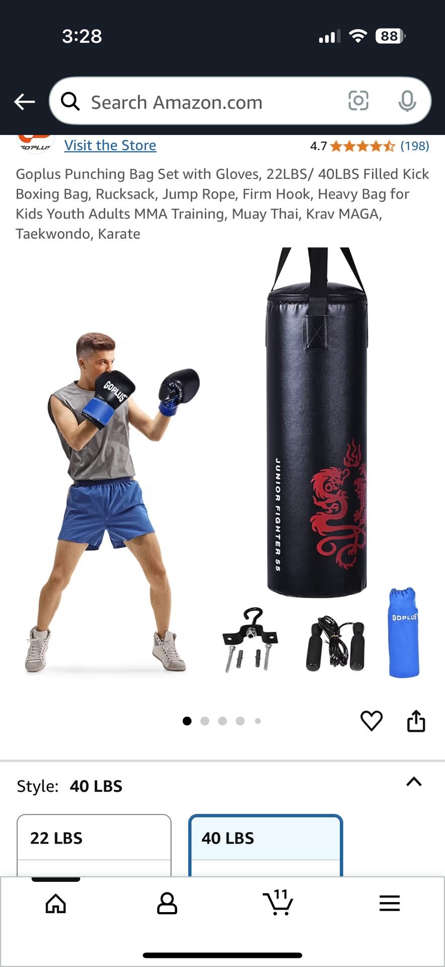 Punching Bag And Glove Set NEW