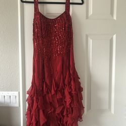 Red Cocktail Halter Dress