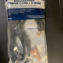 GE Universal 3-Wire Dishwasher Power Cord 5.4ft WX09X70910
