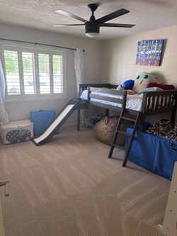 Twin Low Loft Bed With Slide