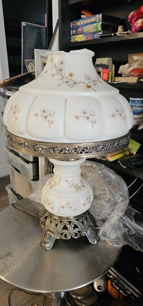 Vintage Lamp Hurricane Gone With The Wind Lamp By Casting Co. Broken Top Check