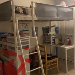 IKEA Twin Loft Bed With Desk No Mattress