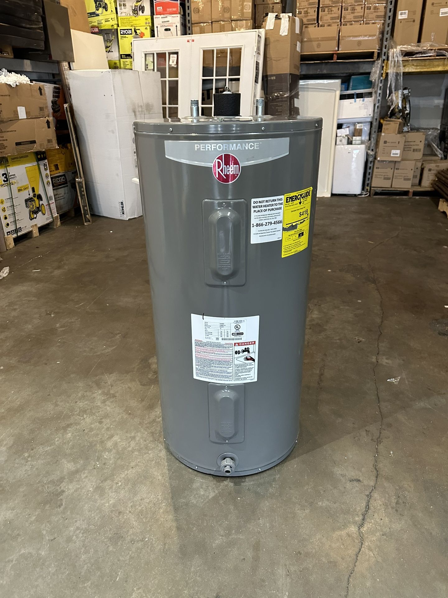 Rheem Performance 50 Gal. Medium 6-Year 4500/4500-Watt Elements Electric Tank Water Heater