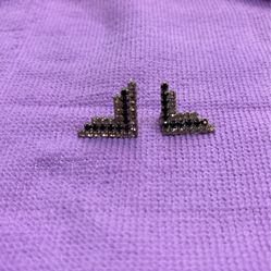 Vintage Black Rhinestone Earrings