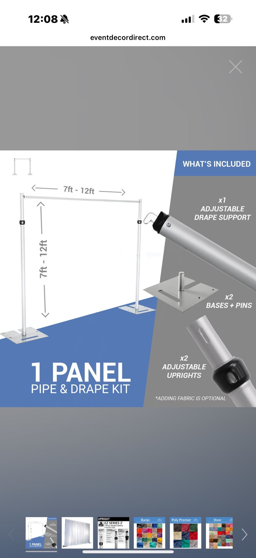 Heavy Duty Drape Poles