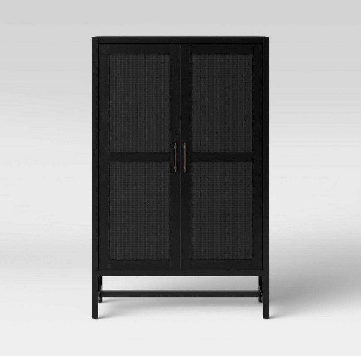 Black Rattan Cabinet