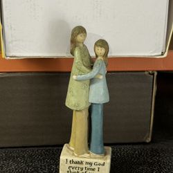 Willow Tree Figurine: mom & daughter (scripture  I thank my God every time I think of you. Philippians 1:3)