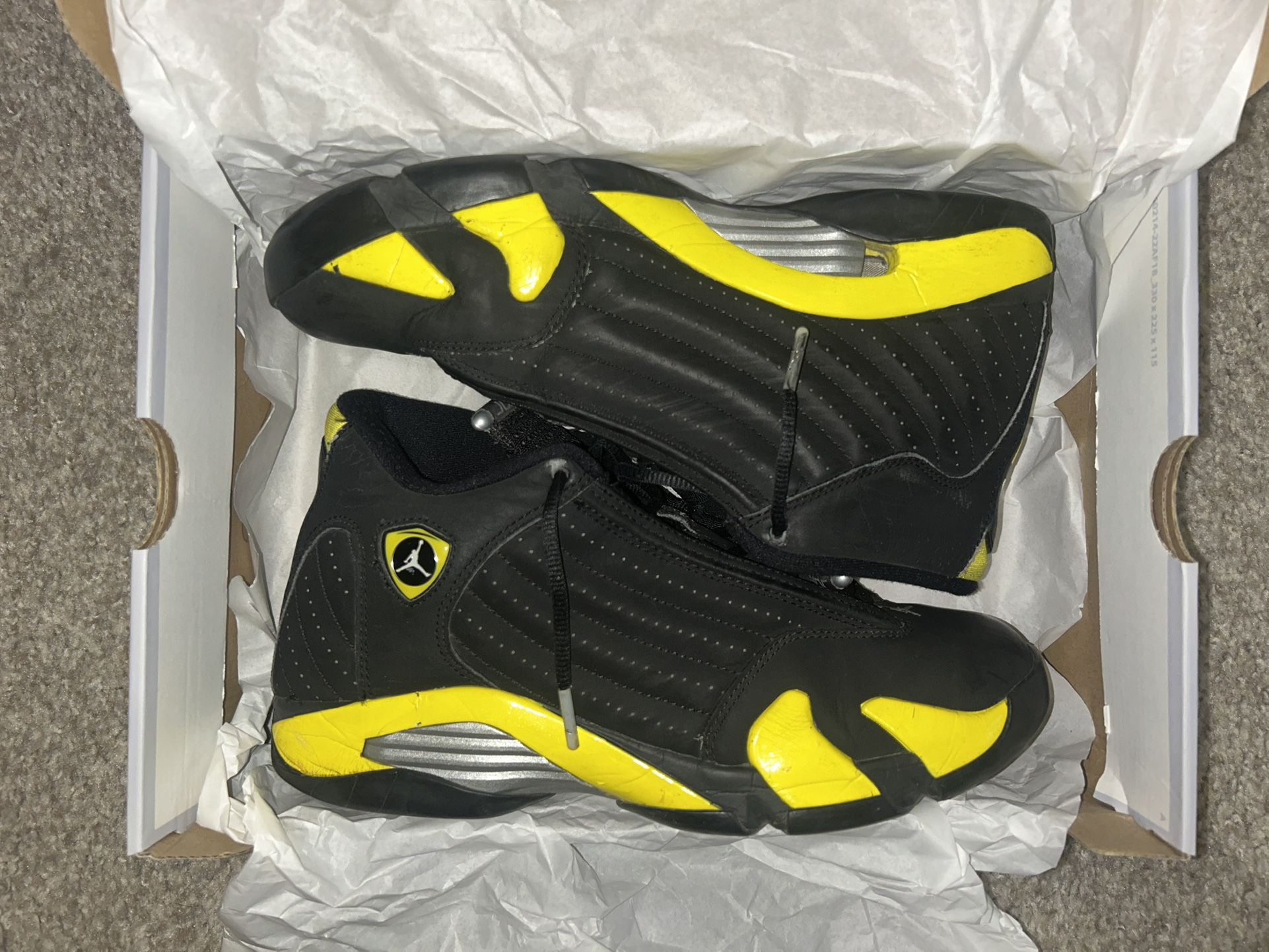 Air Jordan 14 Retro “Thunder” Yellow/Black - Slightly Worn
