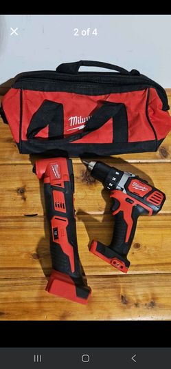Milwaukee M18 multi-tool, 1/2" drill, bag.  (no battery or charger included)