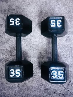 Set of 35 lb dumbells