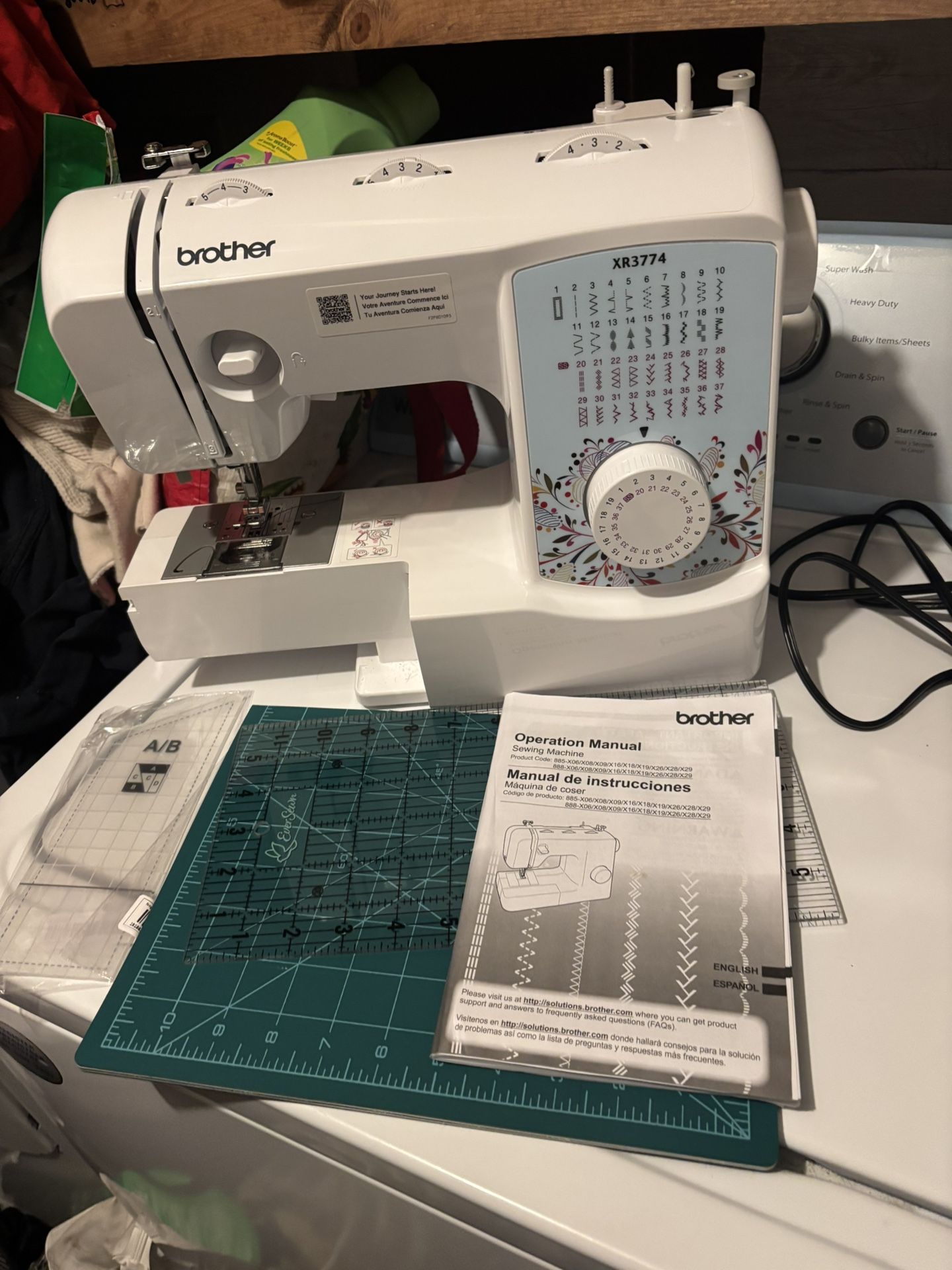 Brother Sewing and Quilting Machine, XR3774, 37 Built-in Stitches, Wide Table, 8 Included Sewing Feet