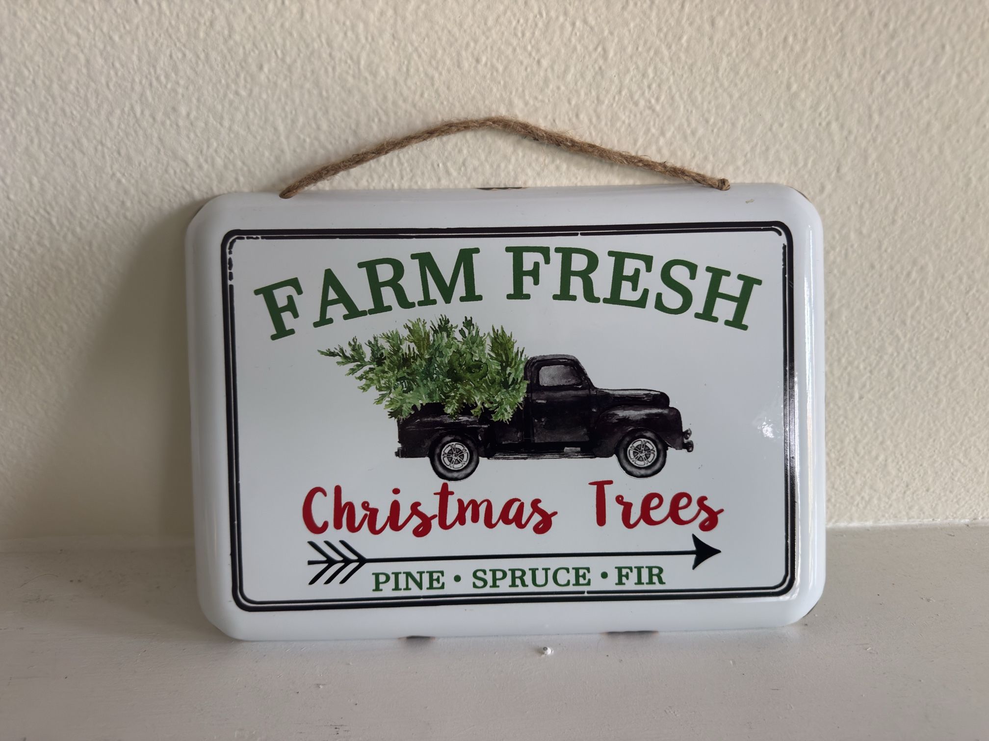 Small Christmas Tree Truck Metal Picture