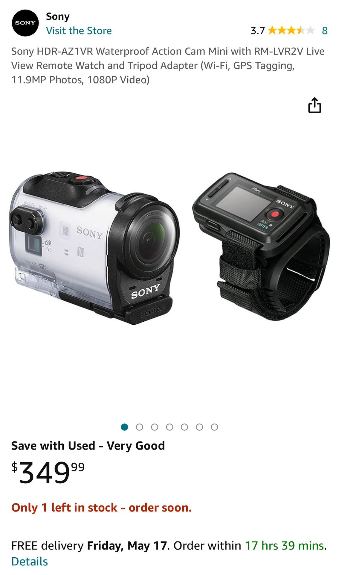 SONY HDR-AZ1 Action Camera 