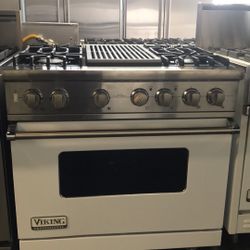 VIKING 36”WIDE DUAL FUEL RANGE STOVE WITH GRILL 