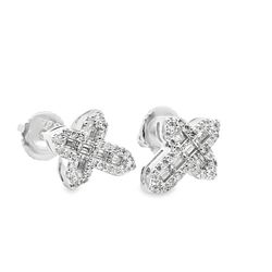 Sterling Silver VVS t 1.12 CTW Fancy Earring