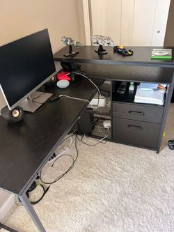 Computer desk with monitor