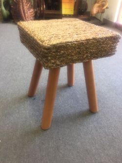 Wooden stool combine with banana leave