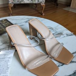 Sheer strappy heeled sandel 