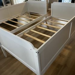 2 White Twin Day Beds