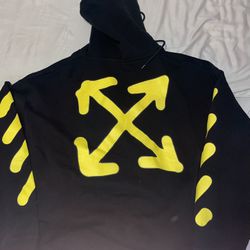 Brand New Yellow/black Off White Hoodie Size Xl