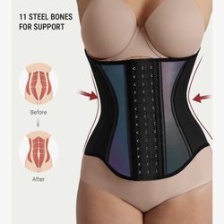 FeelinGirl Waist Trainer for Women – Tummy Control Corset, Waist Cincher Shapewear, Workout Faja Body Shaper, Small
