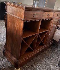 Solid Wood Home Bar + 2 Bar Stools