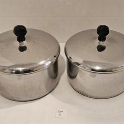 2 Vtg Farberware Stainless Steel Pots