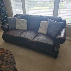 Real Leather COUCH AND RECLINING CHAIR 
