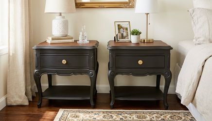 2 French provincial refinished nightstands